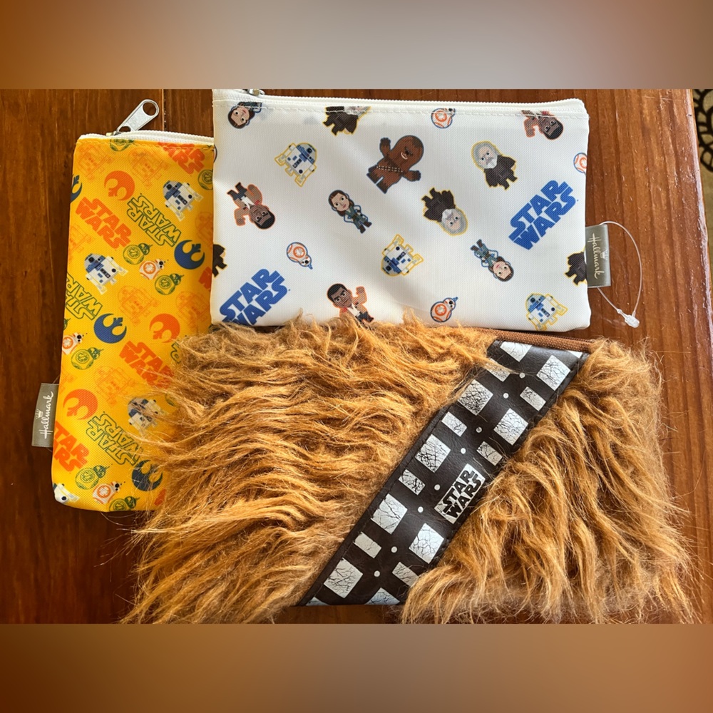 3 Pcs Hallmark/Lucas. Ltd Iconic Star Wars Print Pouches/Make up/Cosmetic Bags